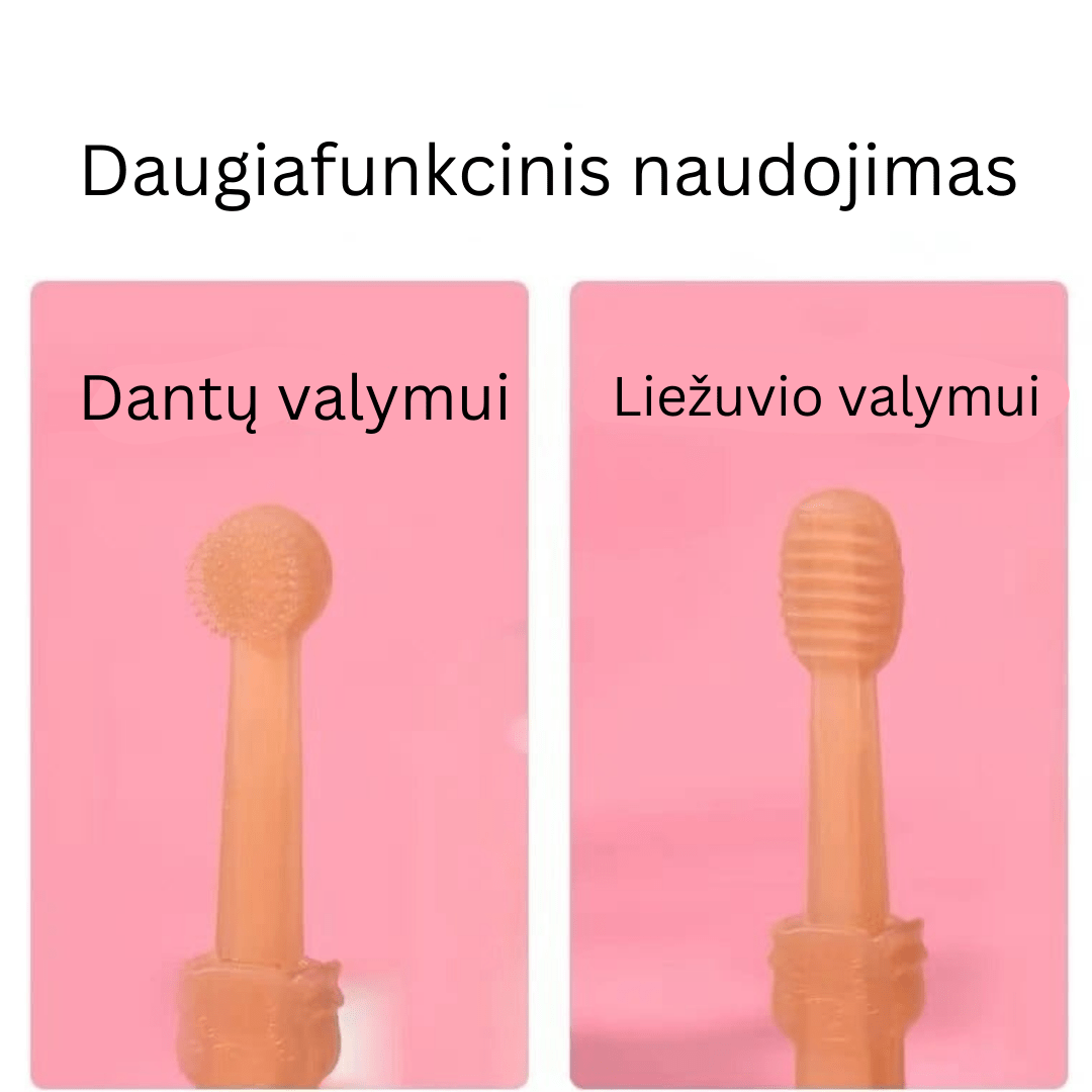 Silikoninis gyvūnų dantų šepetėlis Oranžinė