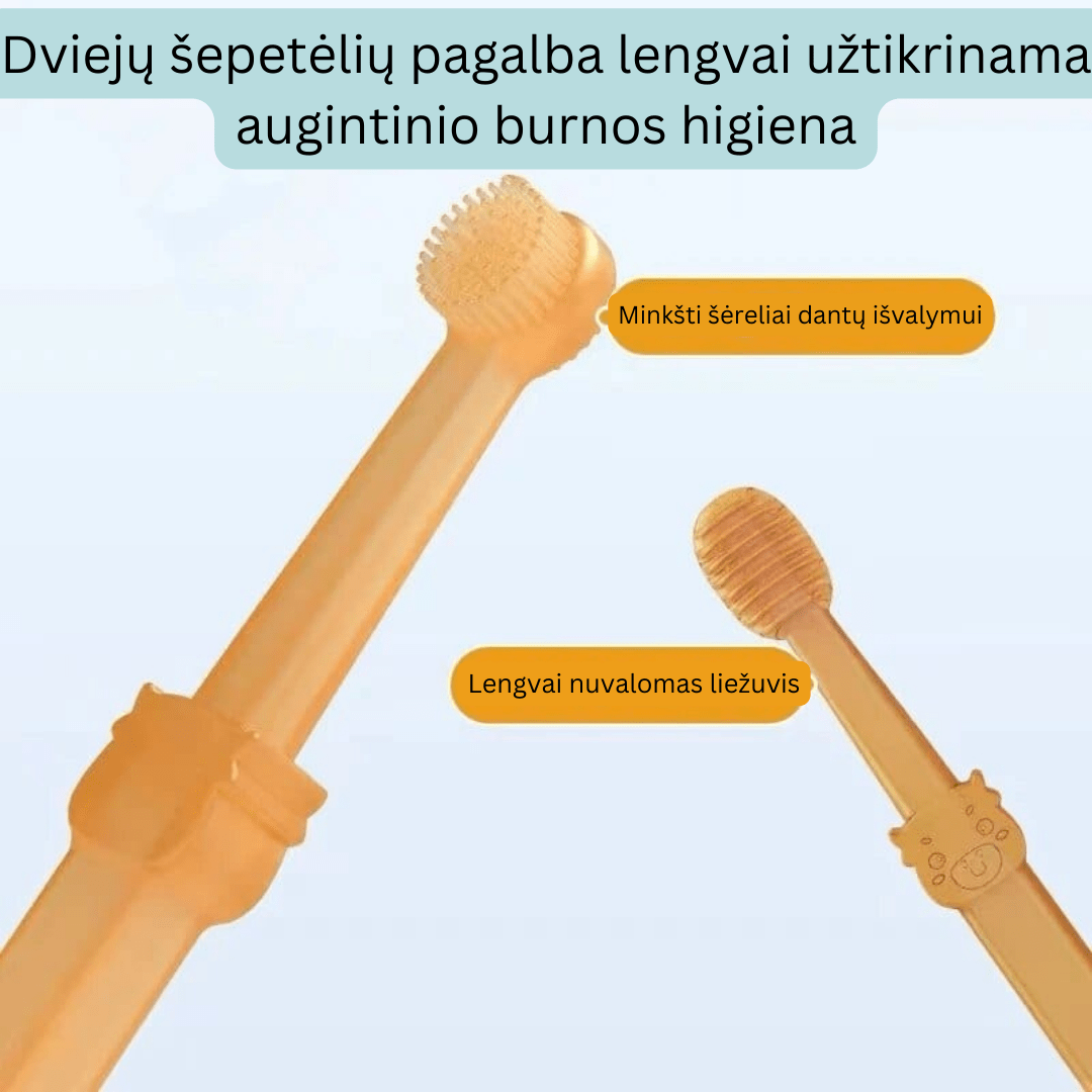Silikoninis gyvūnų dantų šepetėlis Oranžinė
