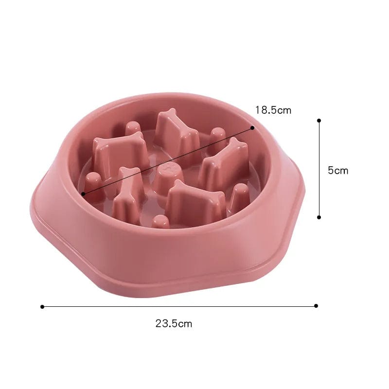 Slow - chow™ lėto valgymo šunų dubenėlis Pink