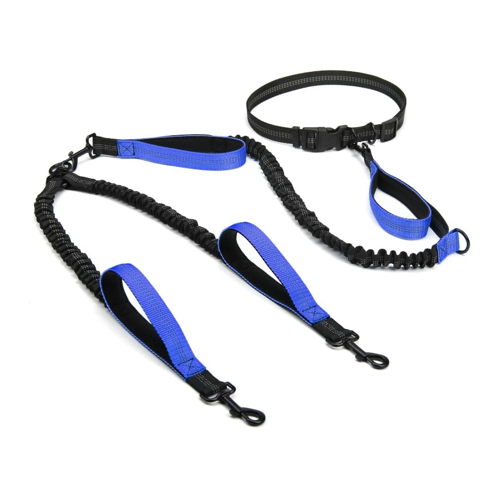 Susitraukiantis šuns pavadėlis bėgiojimui 2in1-Blue