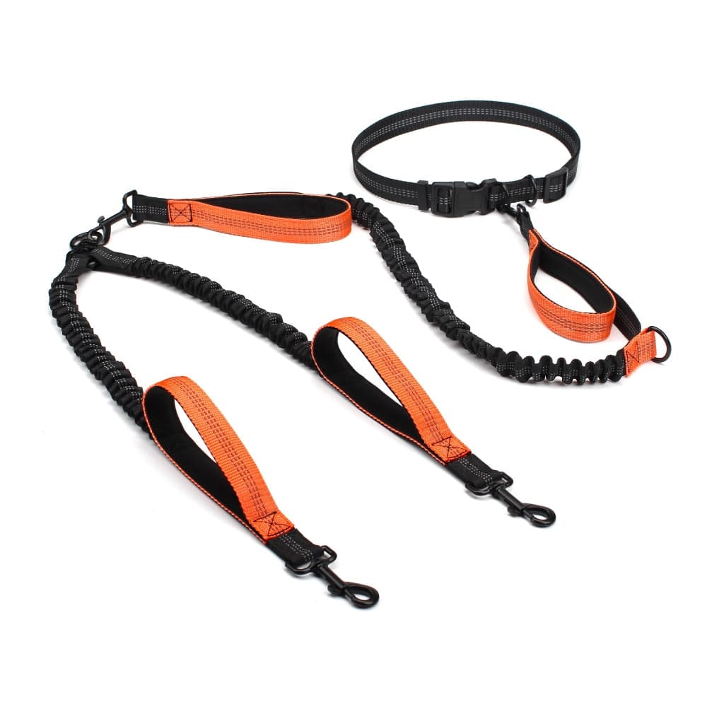 Susitraukiantis šuns pavadėlis bėgiojimui 2in1-Orange