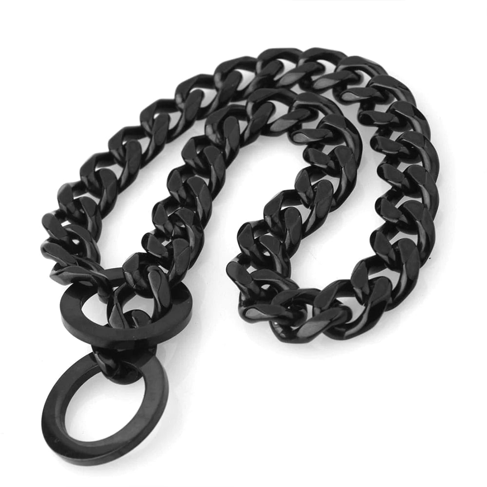 Tvirtas grandininis užveržiantis treniruočių antkaklis black / 12 inches