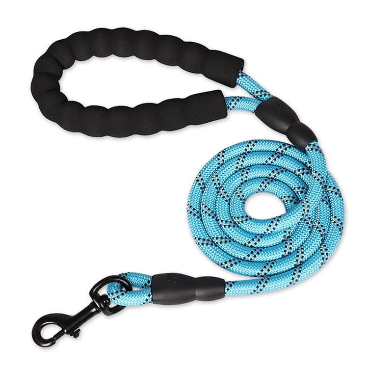 Tvirtas pavadėlis su atšvaito juostelėmis Blue / 0.8cm 150cm