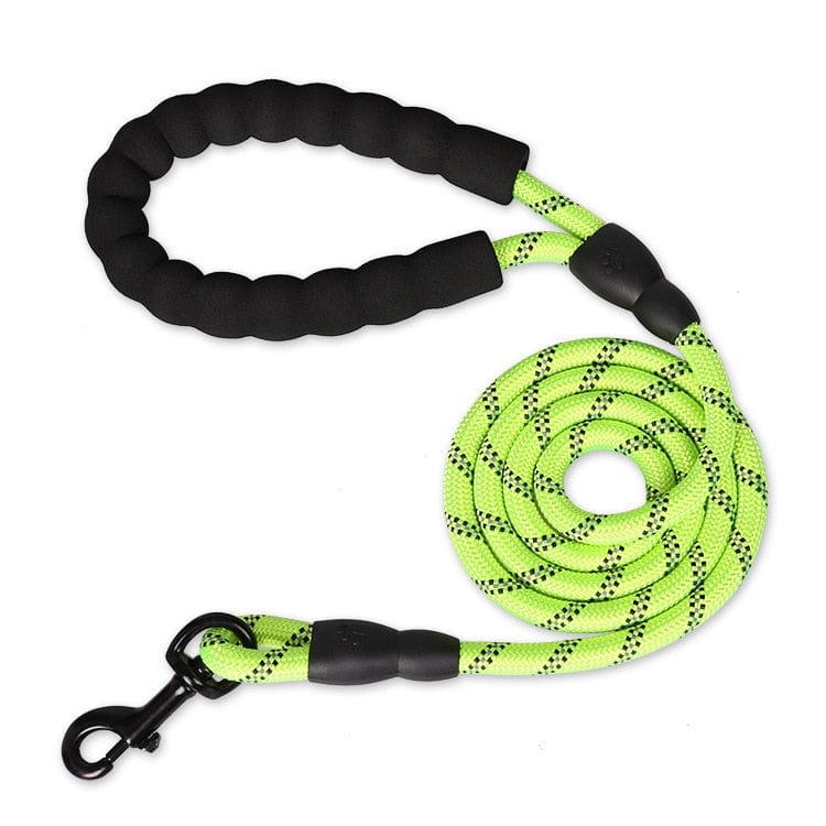 Tvirtas pavadėlis su atšvaito juostelėmis Green / 0.8cm 150cm