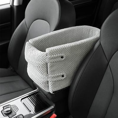 Automobilinis mažų šunelių kelioninis krepšys Grey coral fleece / 42x20x22cm / China