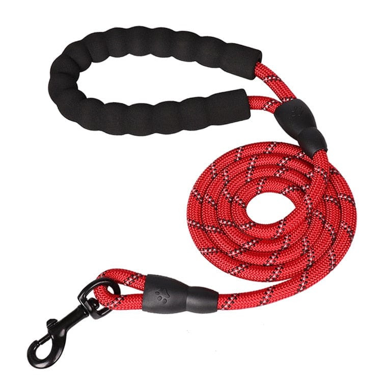 Tvirtas pavadėlis su atšvaito juostelėmis Red / 0.8cm 150cm