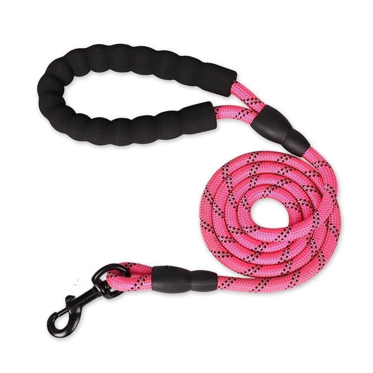 Tvirtas pavadėlis su atšvaito juostelėmis Rose Red / 0.8cm 150cm