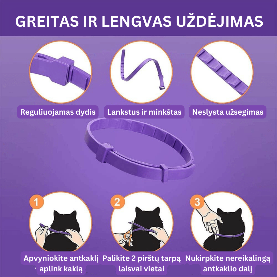 Raminantis ir atpalaiduojantis antkaklis gyvūnams
