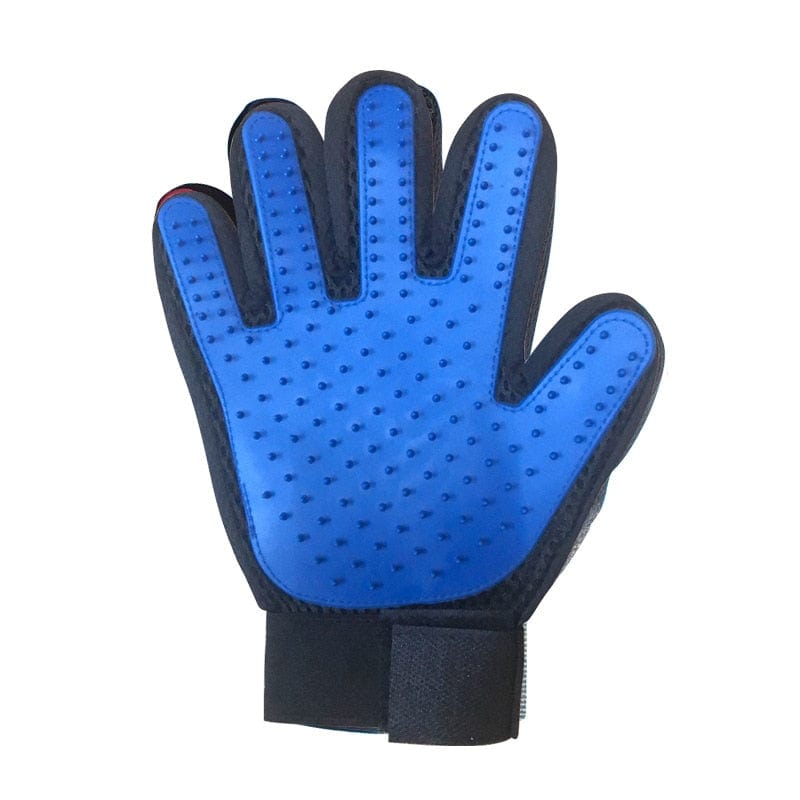 Gyvūnų šukavimo-plaukų surinkimo pirštinė Blue right hand