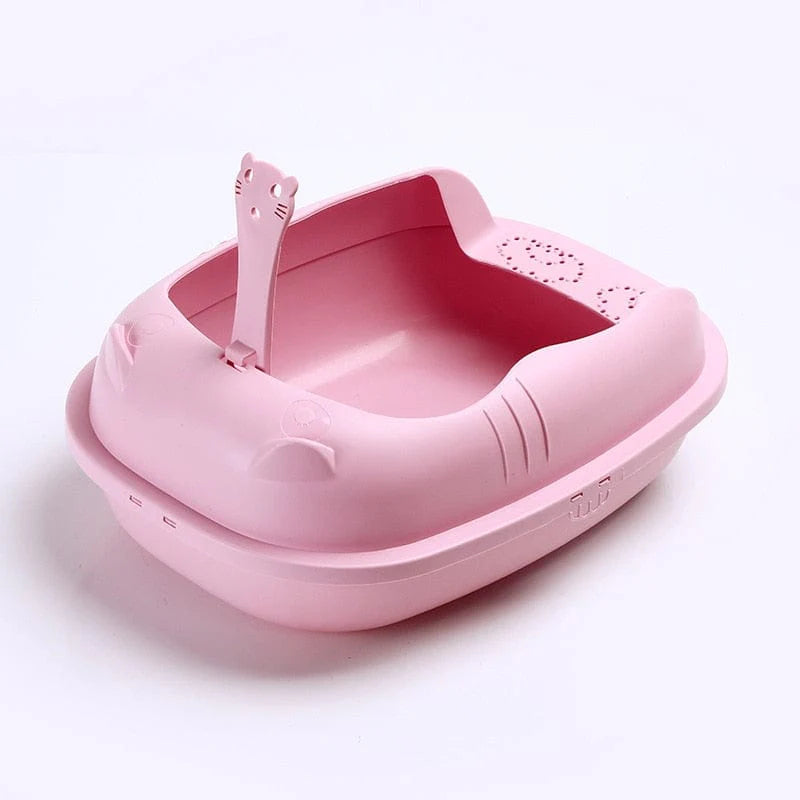 Katės kraiko dėžė su apsauga + DOVANA semtuvėlis Pink