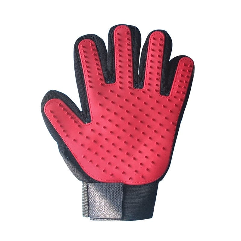 Gyvūnų šukavimo-plaukų surinkimo pirštinė Red left hand