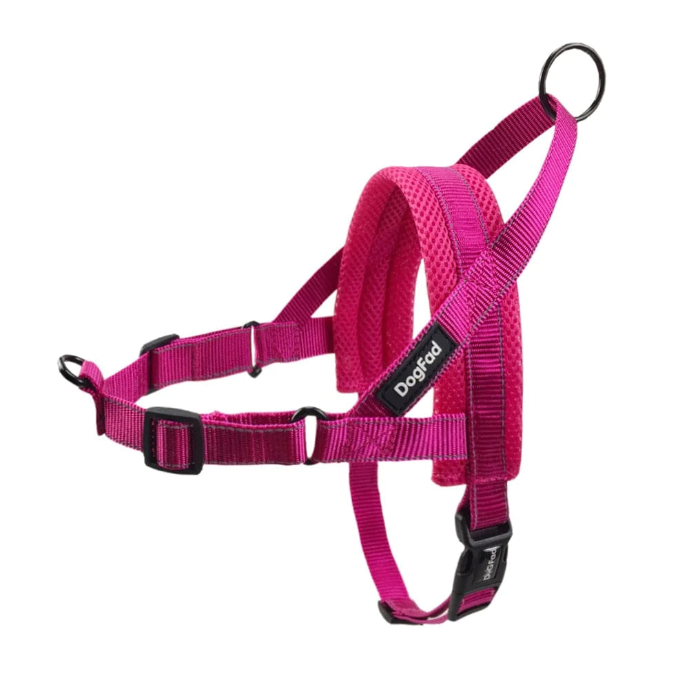 Ergonomiškas nesmaugiantis šunų antkaklis Rose red / S